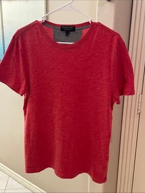 Banana Republic Heathered Red Short-Sleeve Crewneck Tee